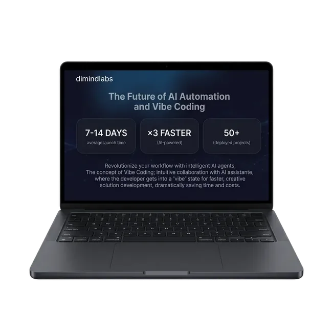 Laptop showing an AI automation project screen